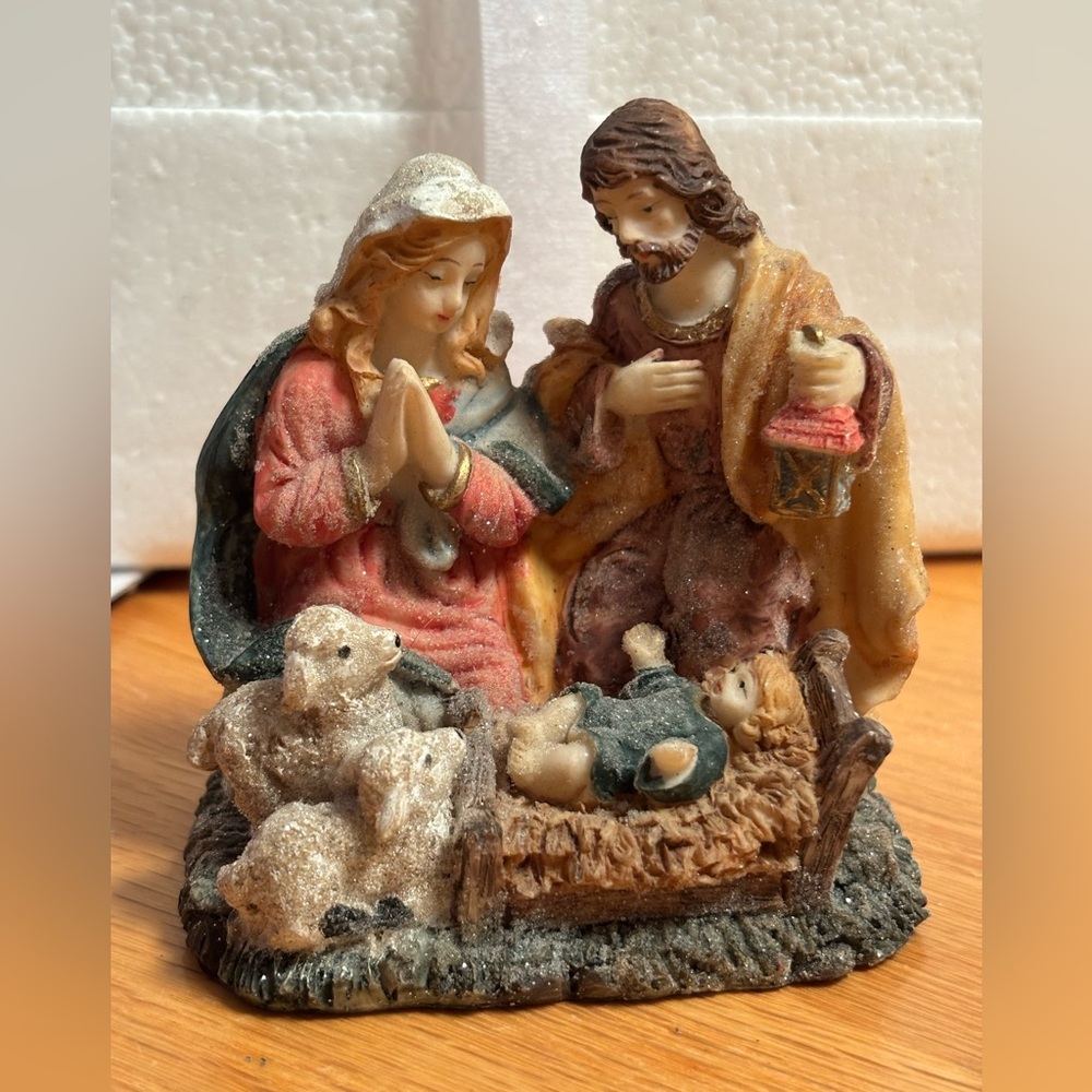 Vintage Resin Nativity Scene Figurine